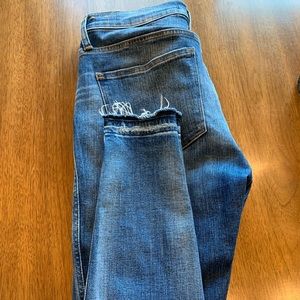 Madewell 9” distressed high rise skinny jeans